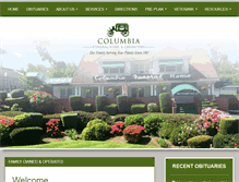 Tablet Screenshot of columbiafuneralhome.com